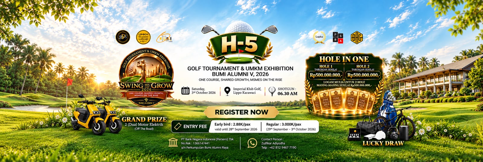 H-5 Golf Tournament & UMKM Exhibition Bumi Alumni V 2026